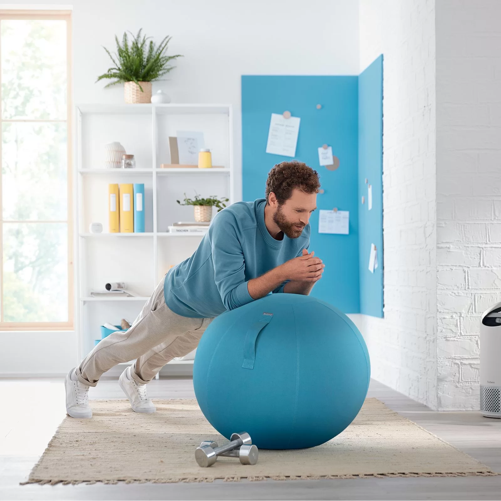 Мяч LEITZ Cosy, для сидения и фитнеса, синий