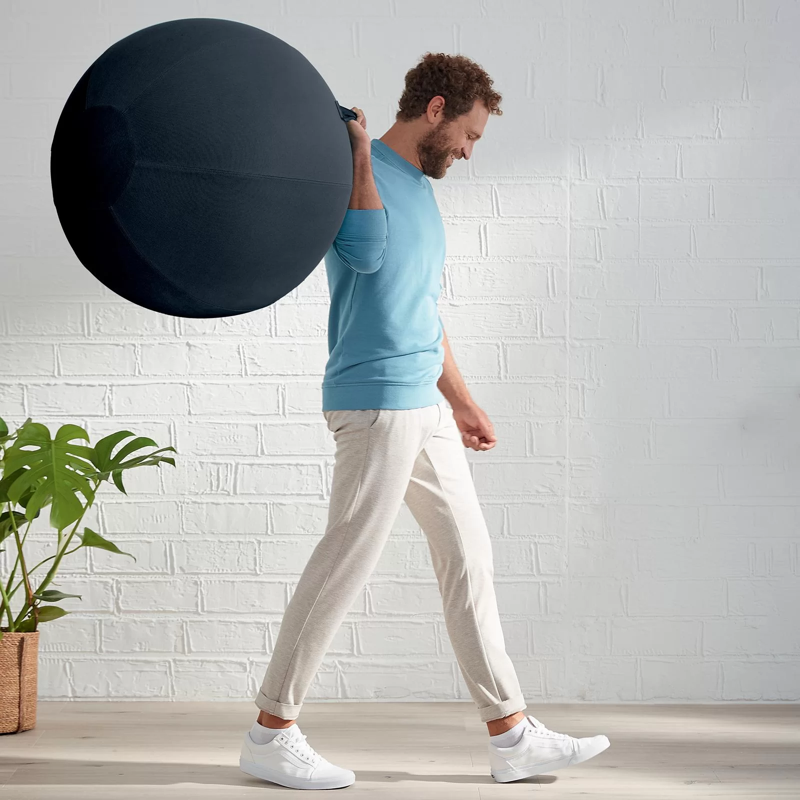 Мяч LEITZ Cosy, для сидения и фитнеса, серый