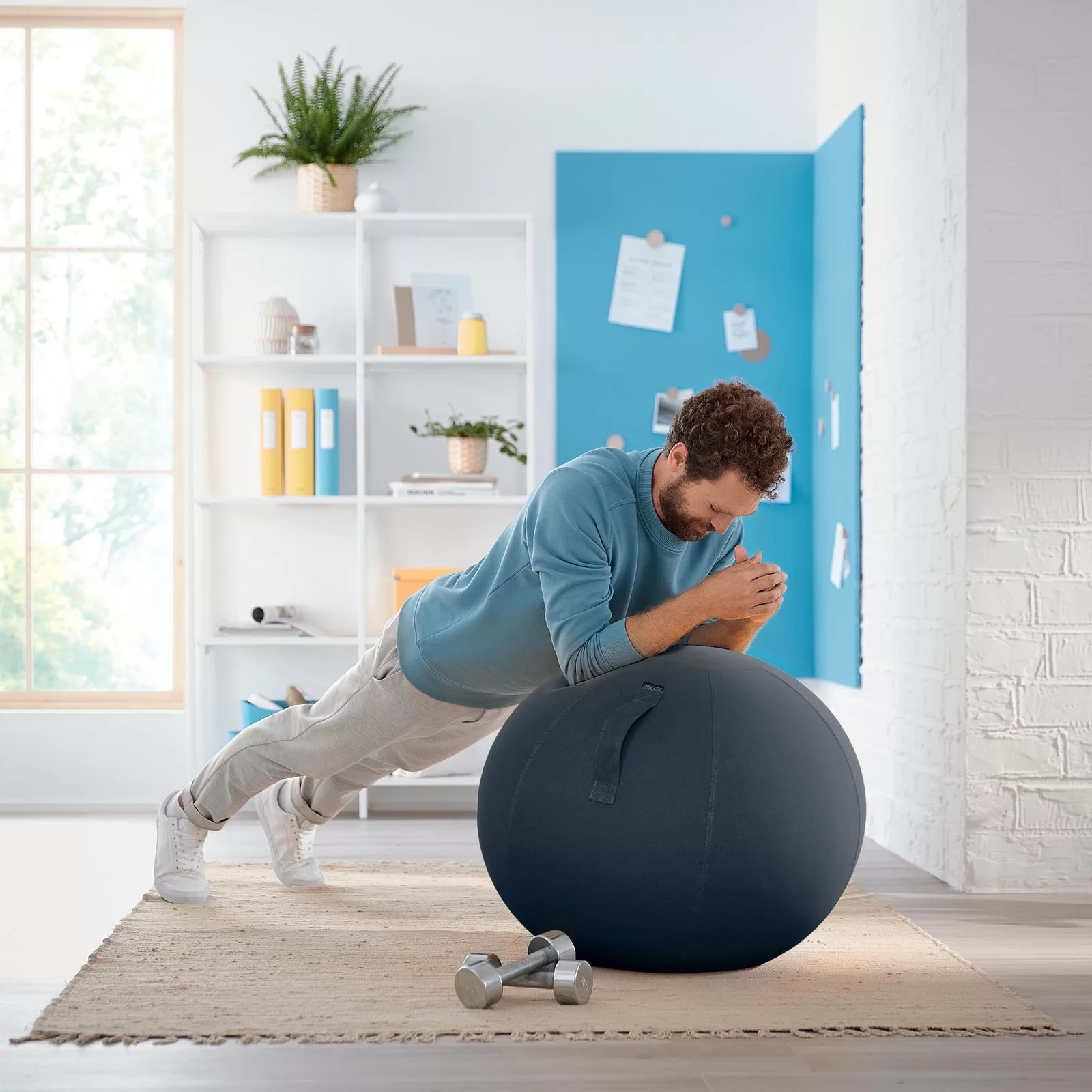 Мяч LEITZ Cosy, для сидения и фитнеса, серый