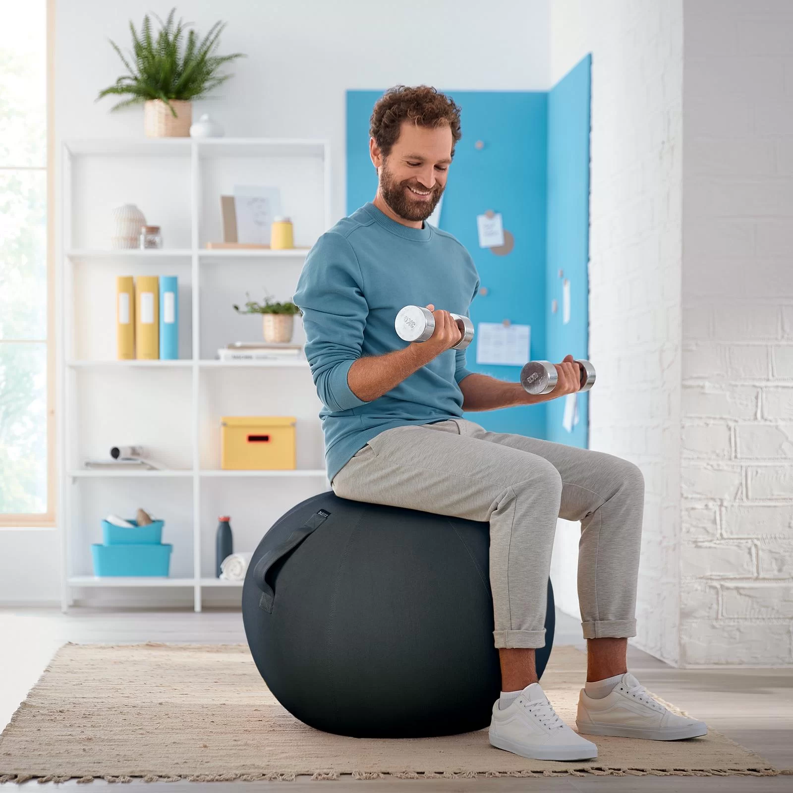 Мяч LEITZ Cosy, для сидения и фитнеса, серый