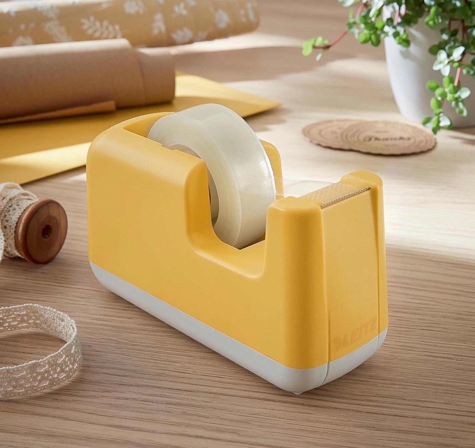 Dispenser banda adeziva LEITZ Cosy, 30m, galben