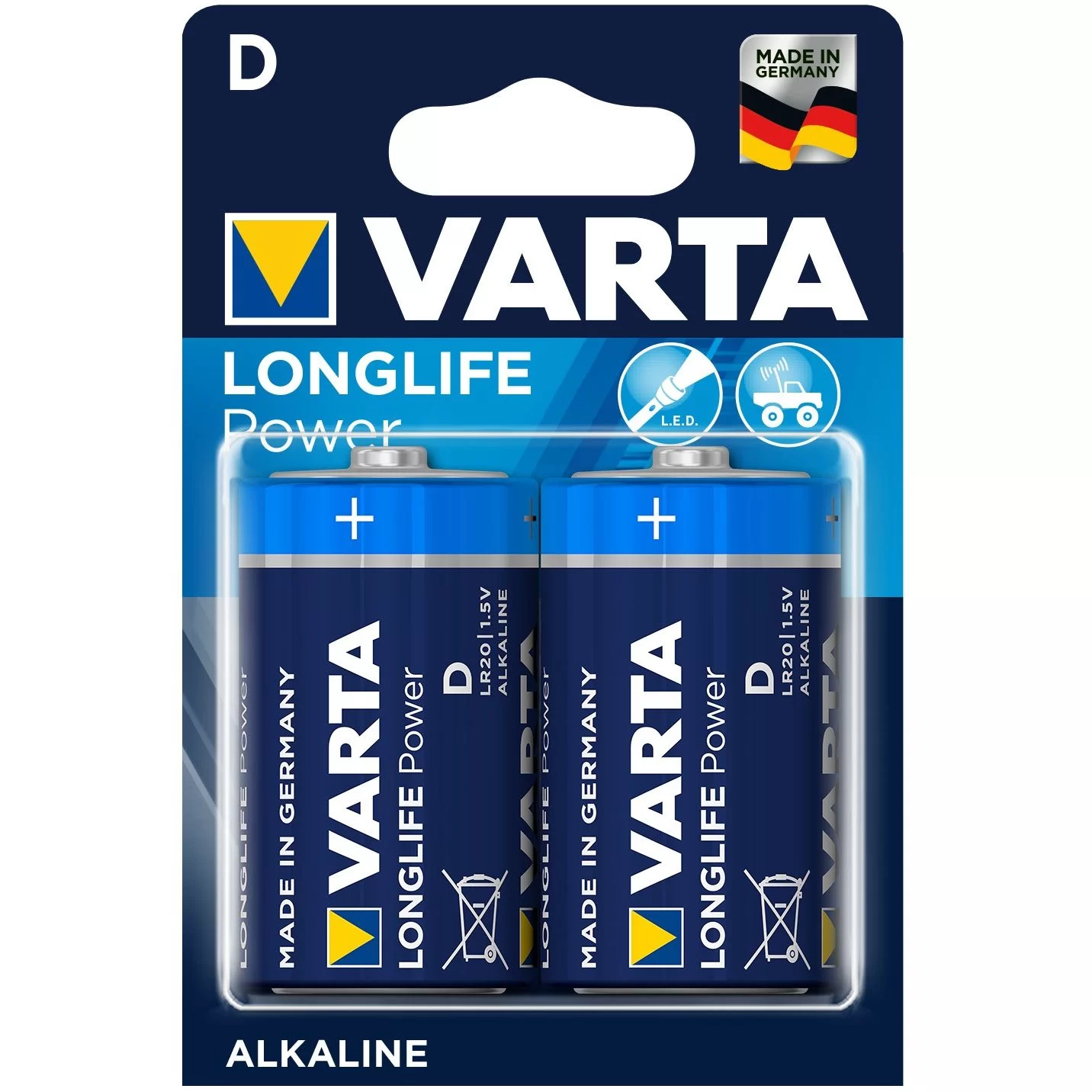 Baterie VARTA Longlife Power R20/D, 2 bucati, blister