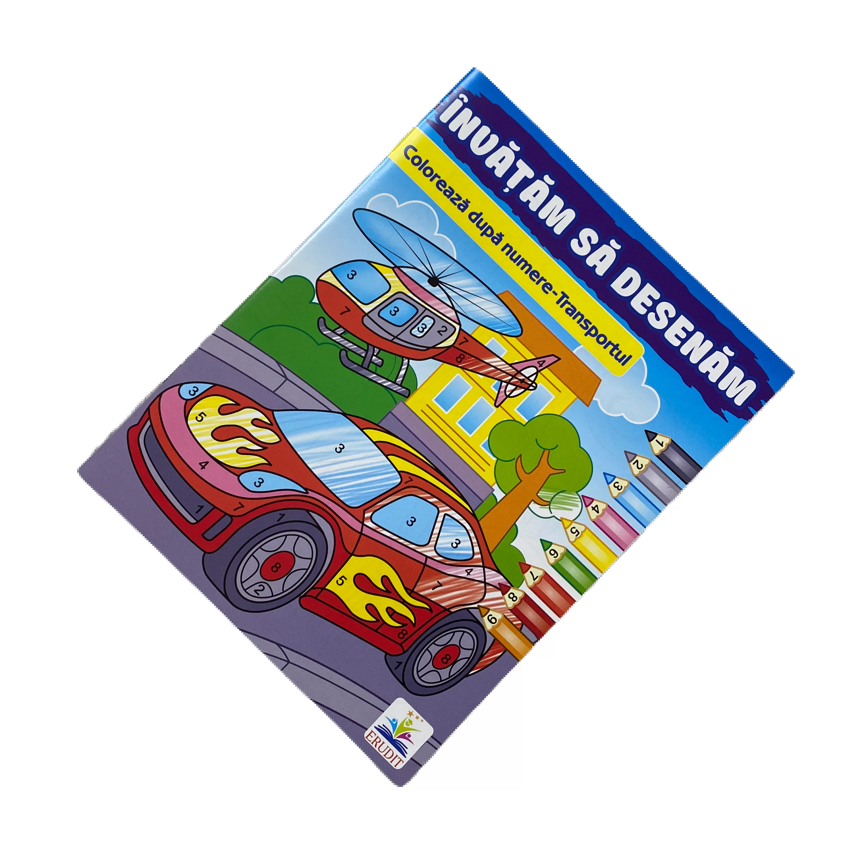 Carte de colorat Coloreaza dupa numere Transportul