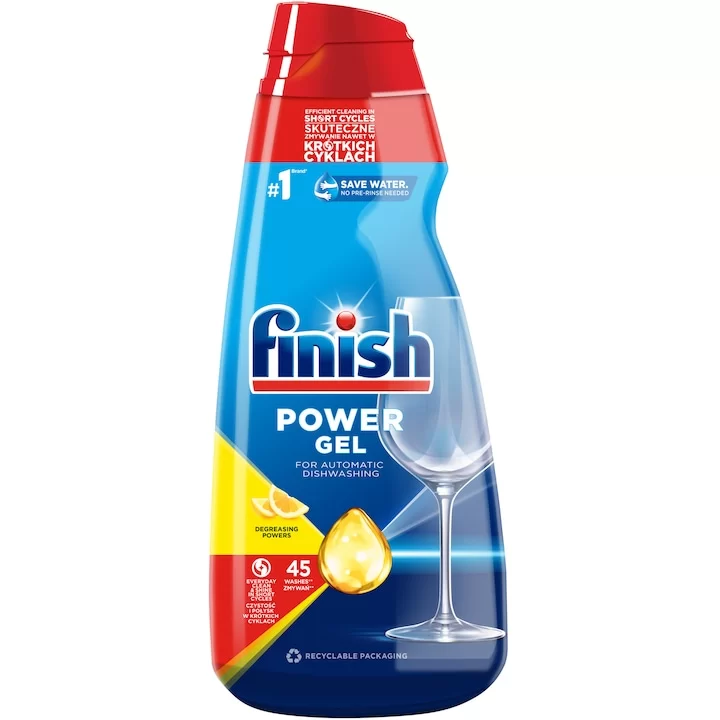 Гель для посудомоечных машин FINISH, лимон, 900 мл