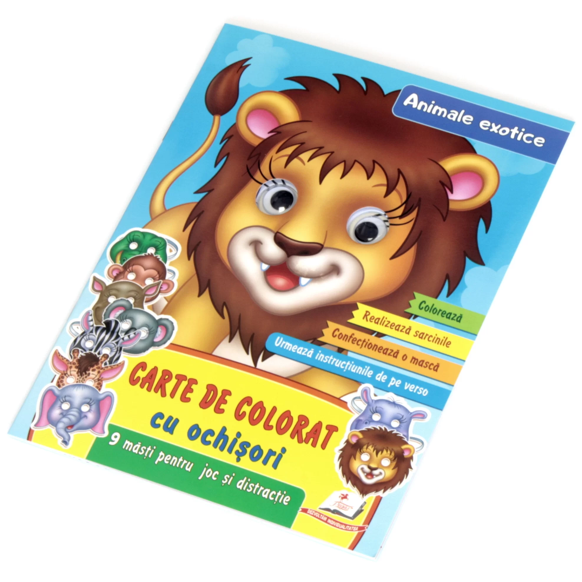 Carte de colorat Ochisori Animale exotice