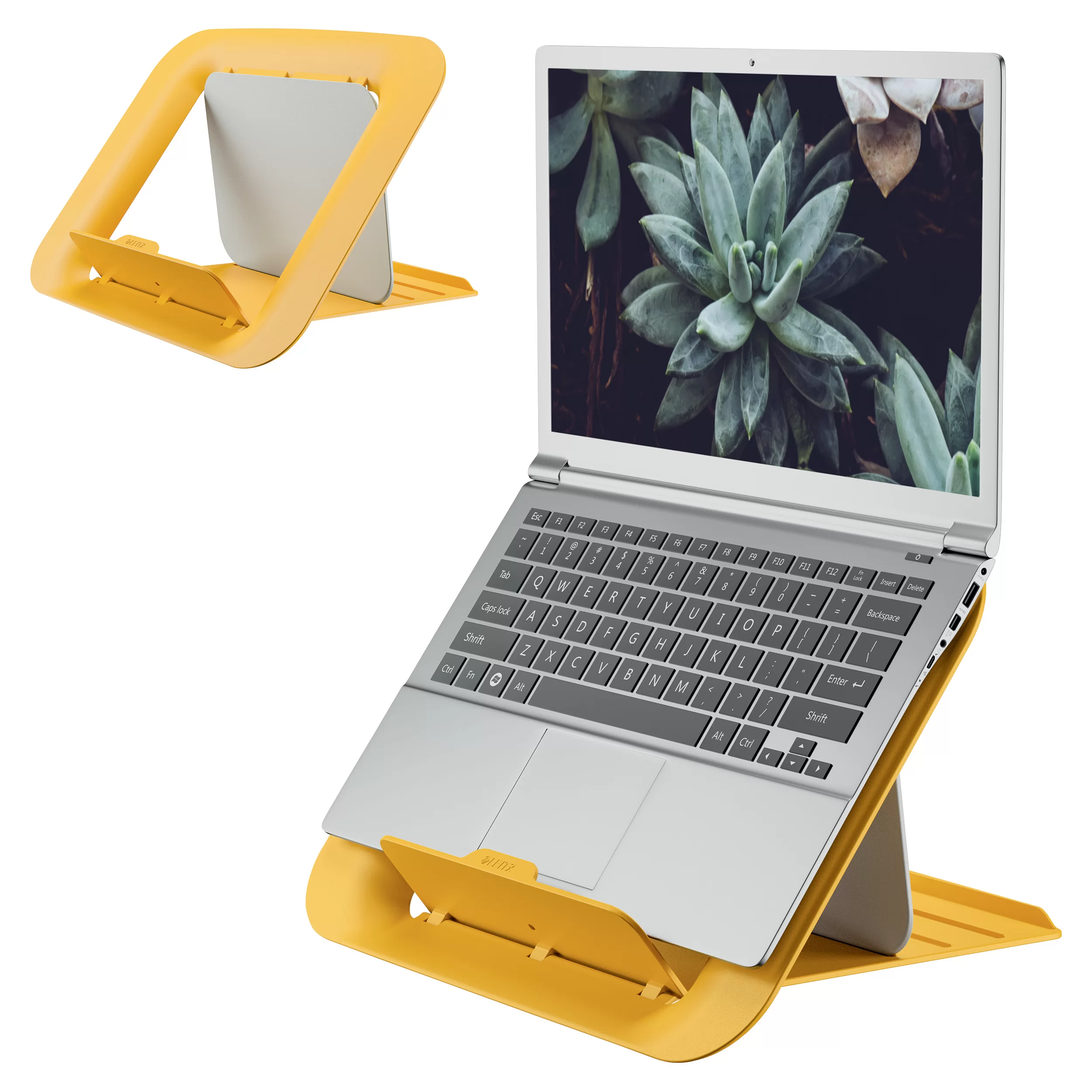 Suport p-u laptop LEITZ Cosy, reglabil, galben
