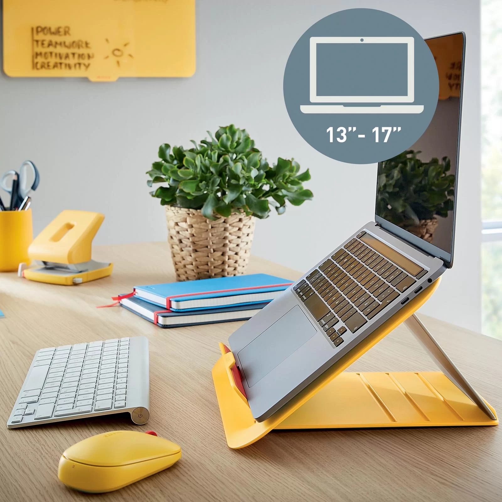 Suport p-u laptop LEITZ Cosy, reglabil, galben