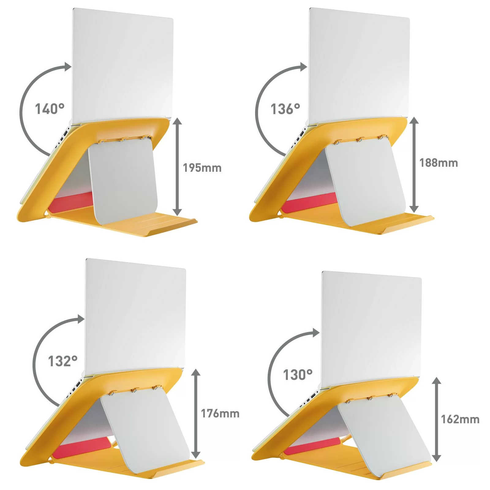 Suport p-u laptop LEITZ Cosy, reglabil, galben