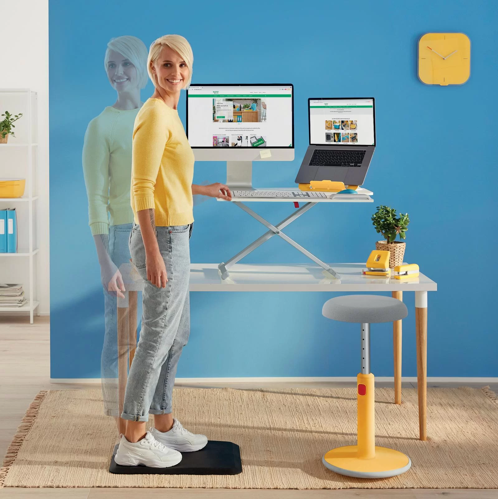 Suport p-u laptop LEITZ Cosy, reglabil, albastru