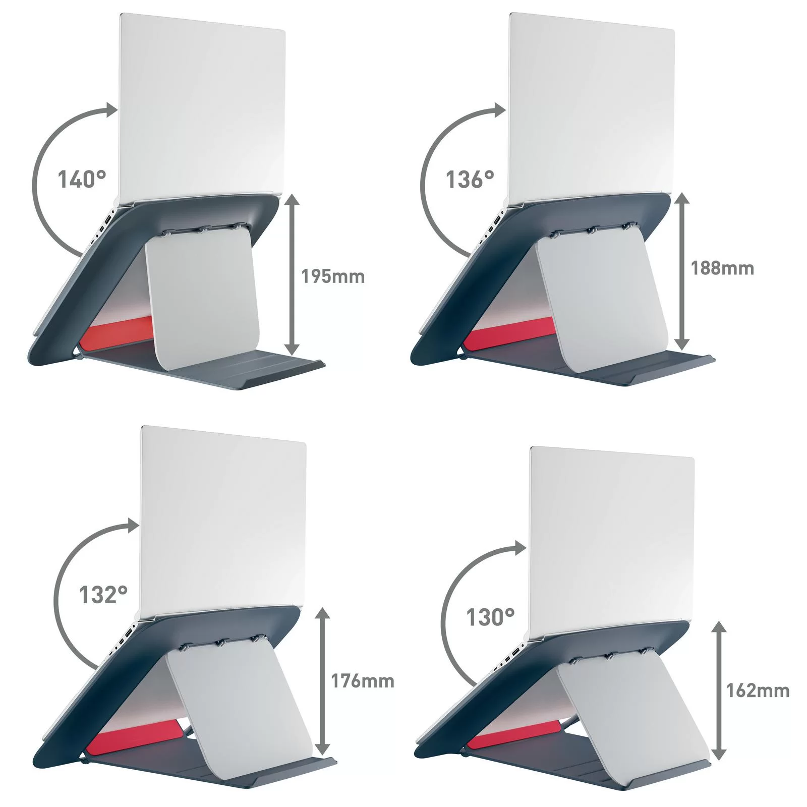 Suport p-u laptop LEITZ Cosy, reglabil, gri