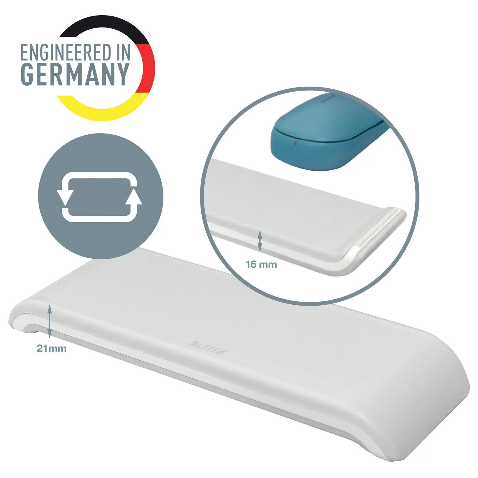 Suport incheietura mainii LEITZ Cosy, mouse, gri