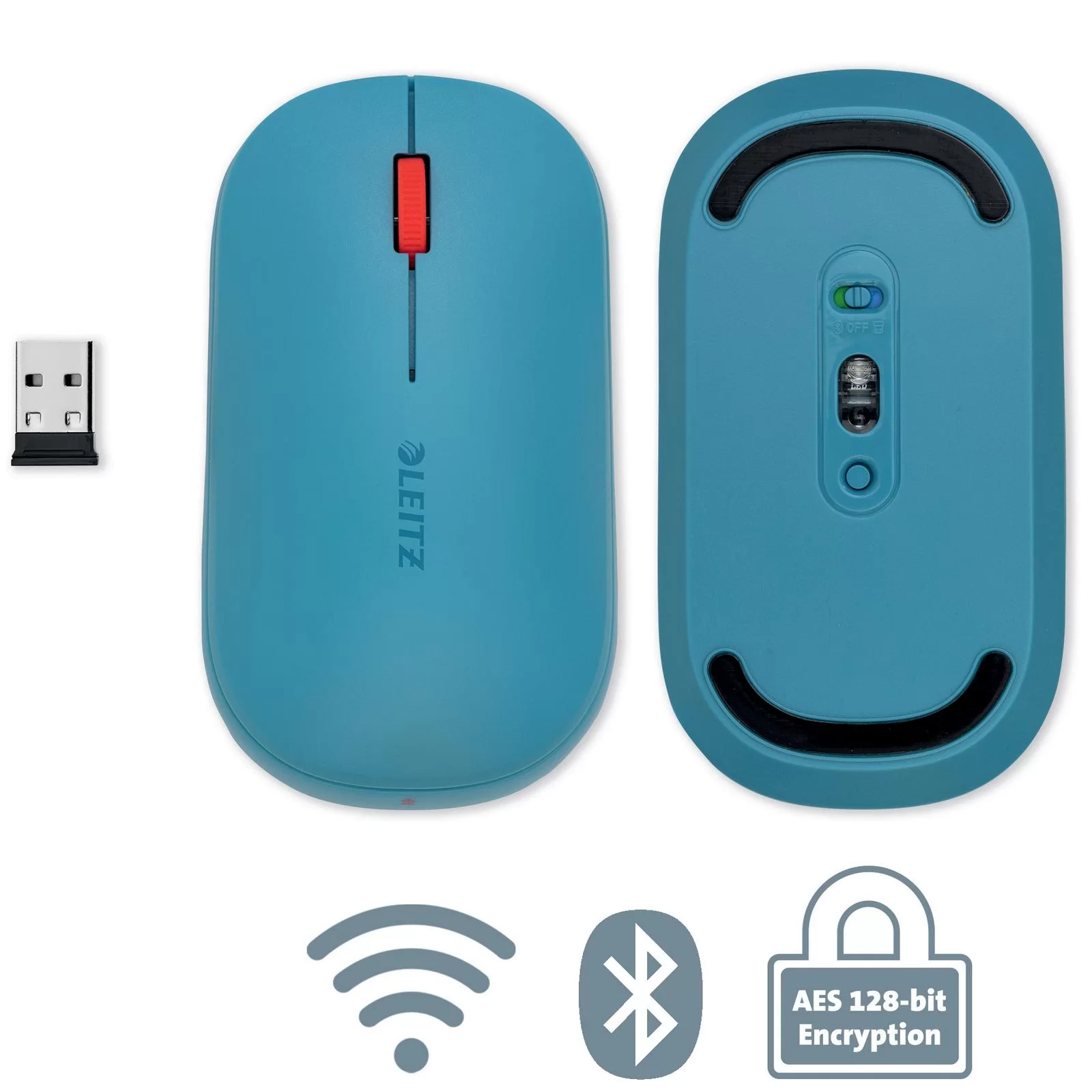 Мышка LEITZ Cosy 3 кнопки, wireless, синяя