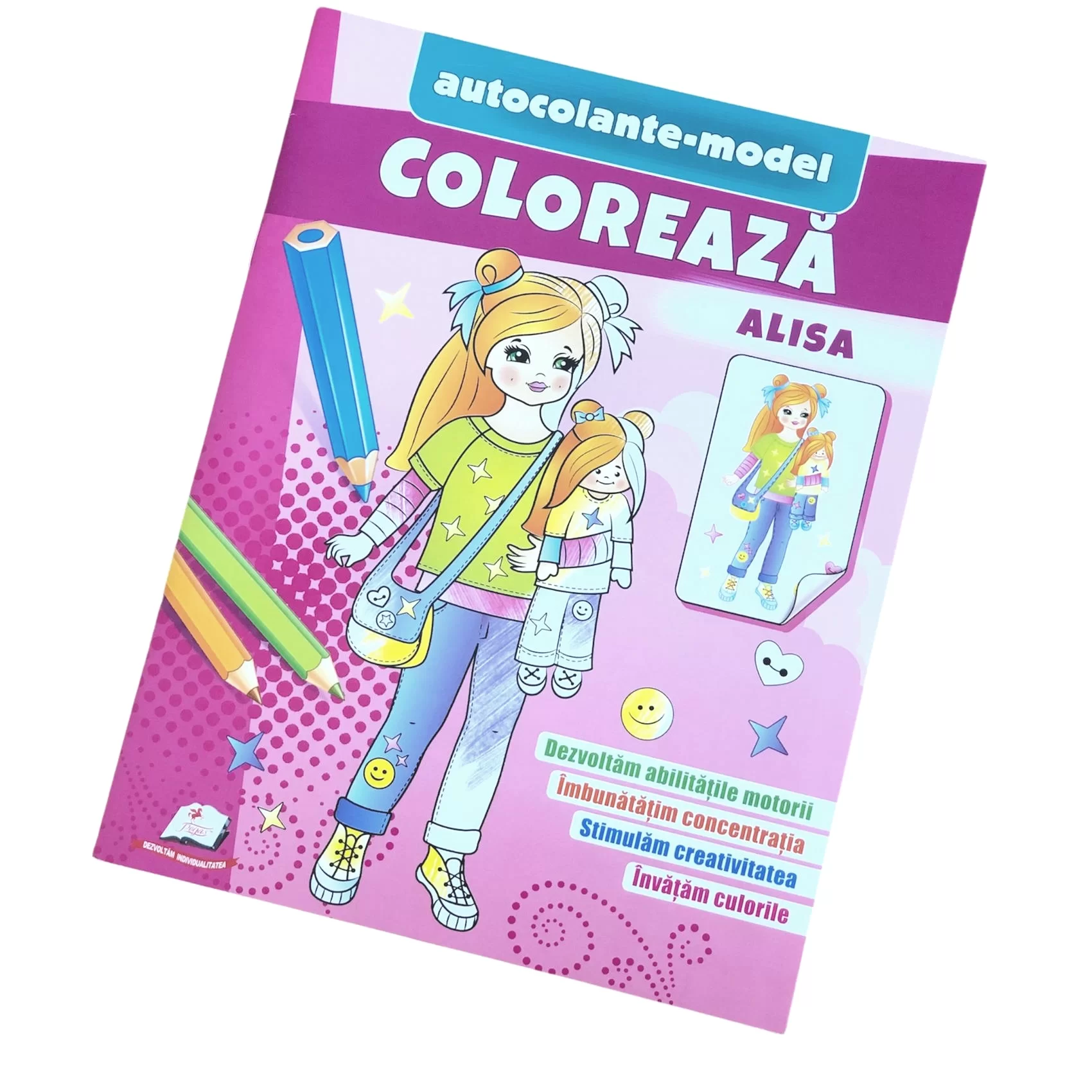 Carte de colorat Coloreaza+autocolante Alisa