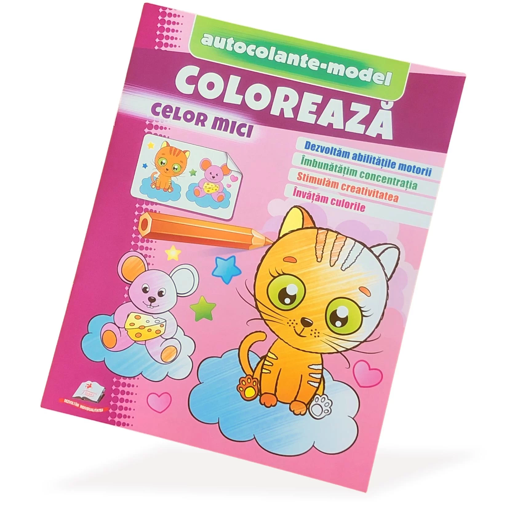 Carte de colorat Coloreaza+autocolante Celor mici