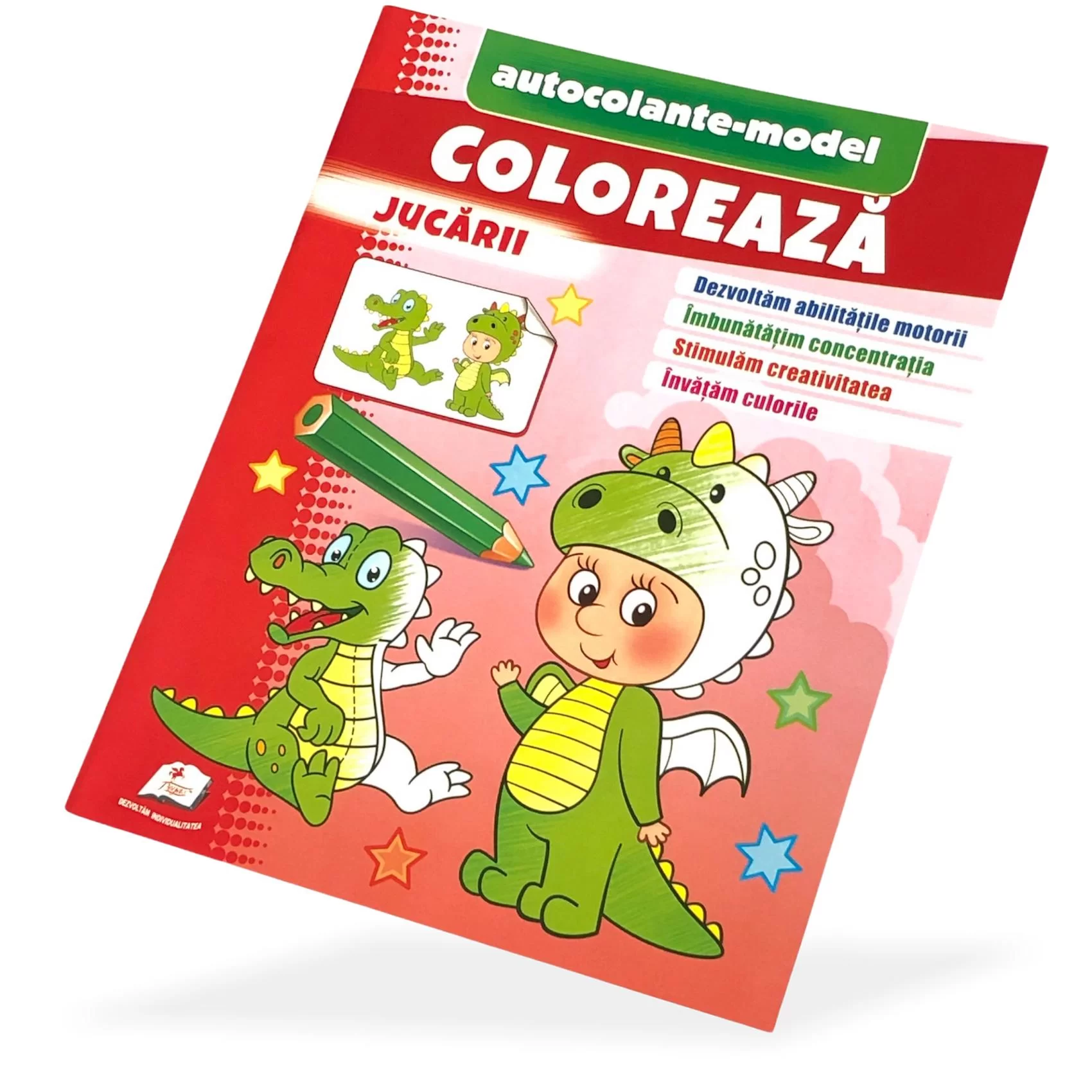 Carte de colorat Coloreaza+autocolante Jucarii