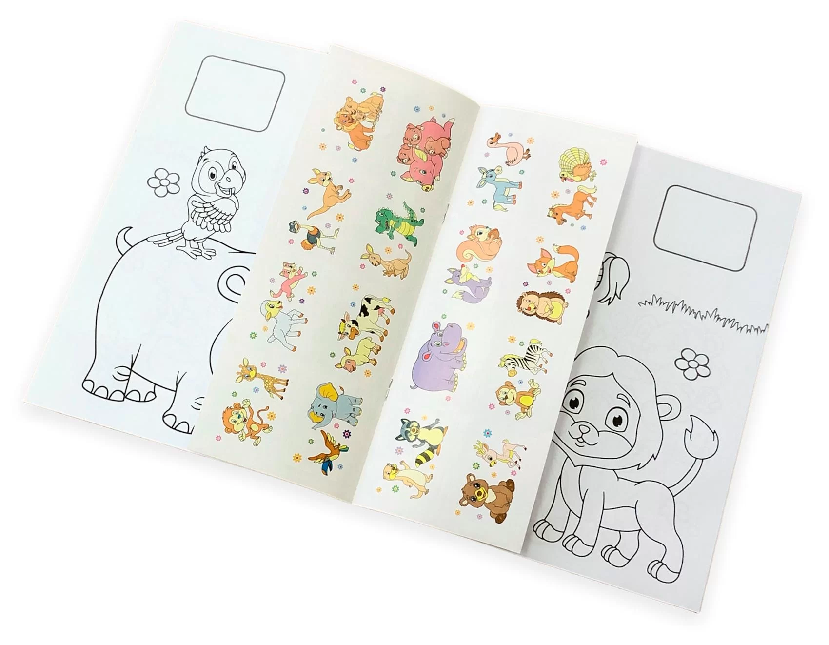 Carte de colorat Coloreaza+autocolante Animale amuzante