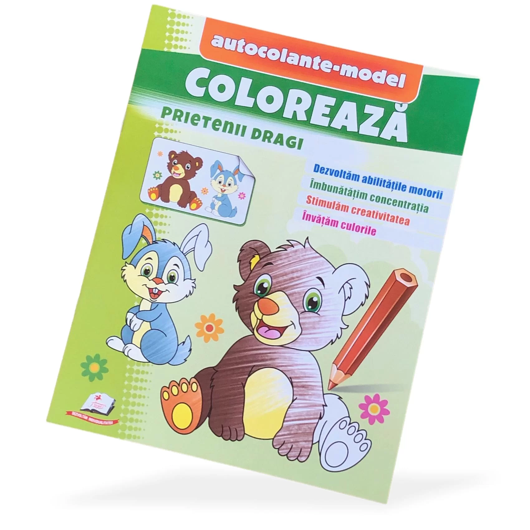 Carte de colorat Coloreaza+autocolante Prieteni dragi