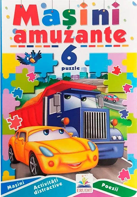 Cartea MASINI AMUZANTE - 6 puzzle 