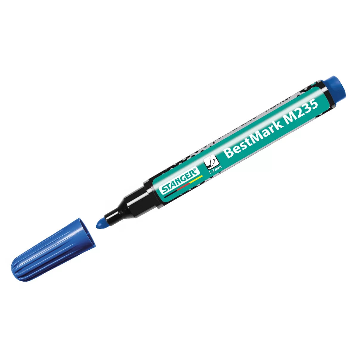 Marker permanent STANGER M235, 1-3mm, albastru