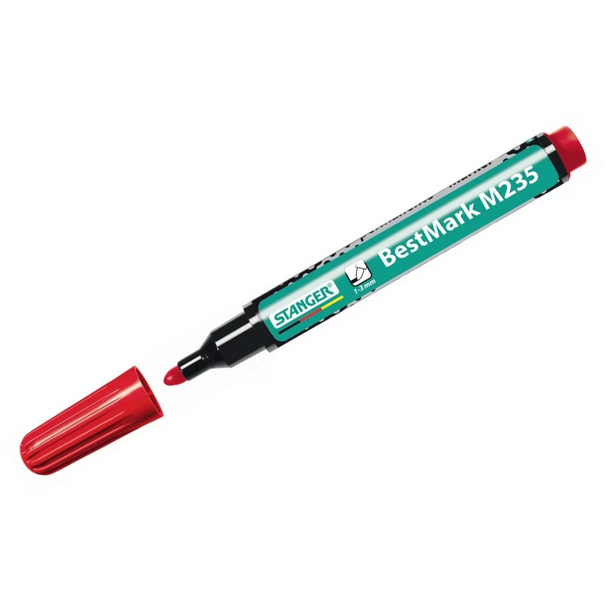 Marker permanent STANGER M235, 1-3mm, rosu