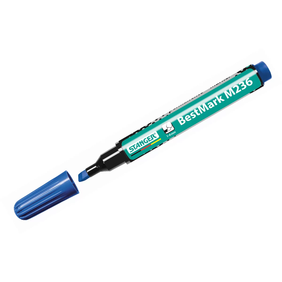 Marker permanent STANGER M236 1-4mm, retezat, albastru