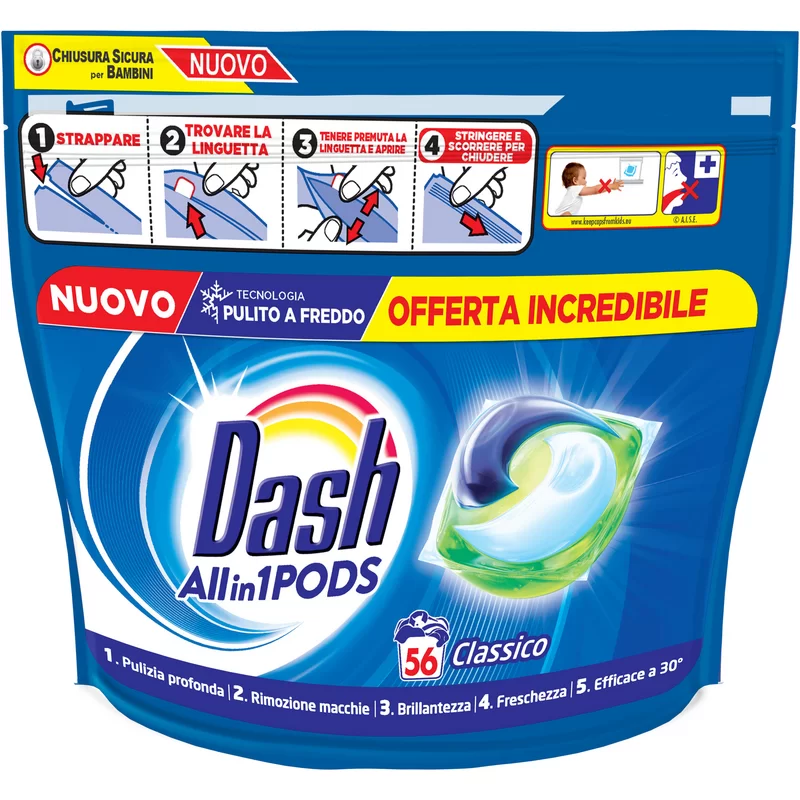 Гель для стирки вещей DASH Капсулы Color, 55 шт