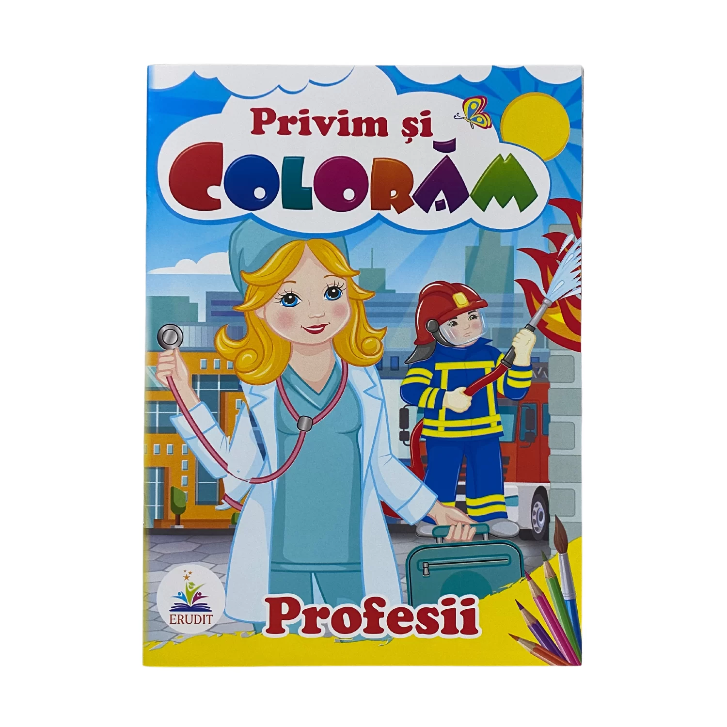 Carte de colorat Privim si coloram Profesii