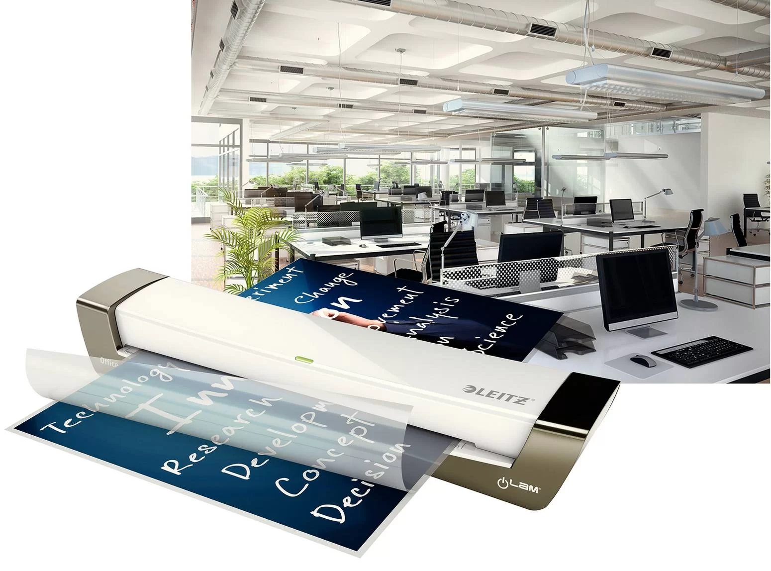 Laminator LEITZ iLam Office, 80-125 mic, A3, argintiu