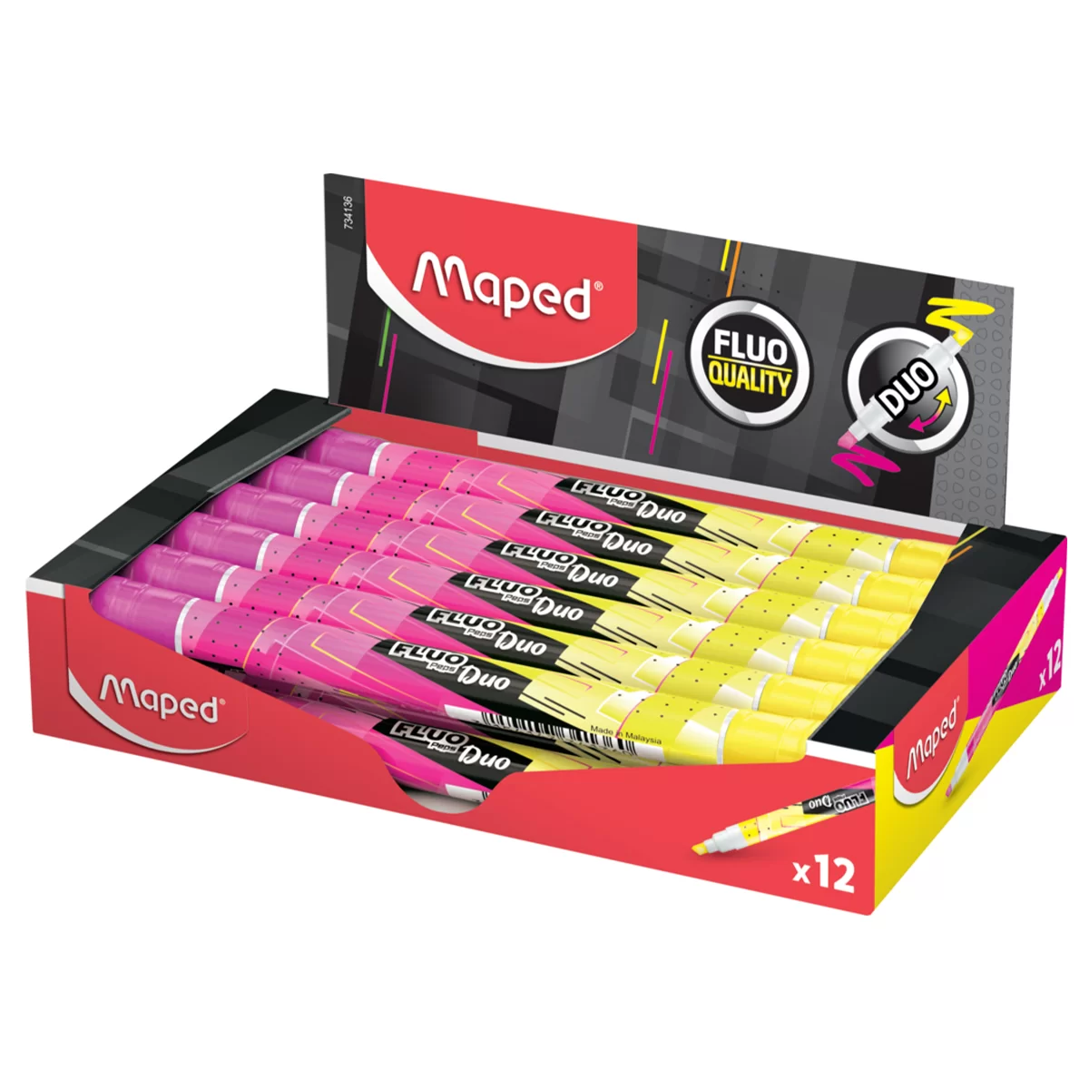 Textmarker MAPED Duo, 1-5mm, galben/roz
