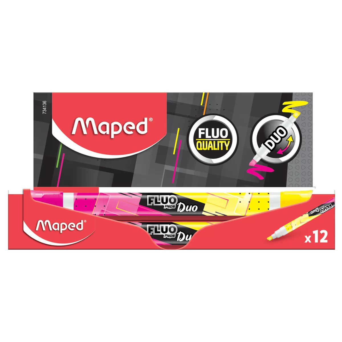 Textmarker MAPED Duo, 1-5mm, galben/roz
