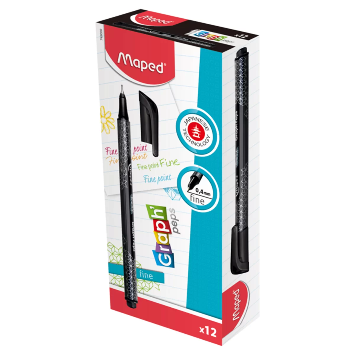Liner MAPED Deco, 0.4mm, negru