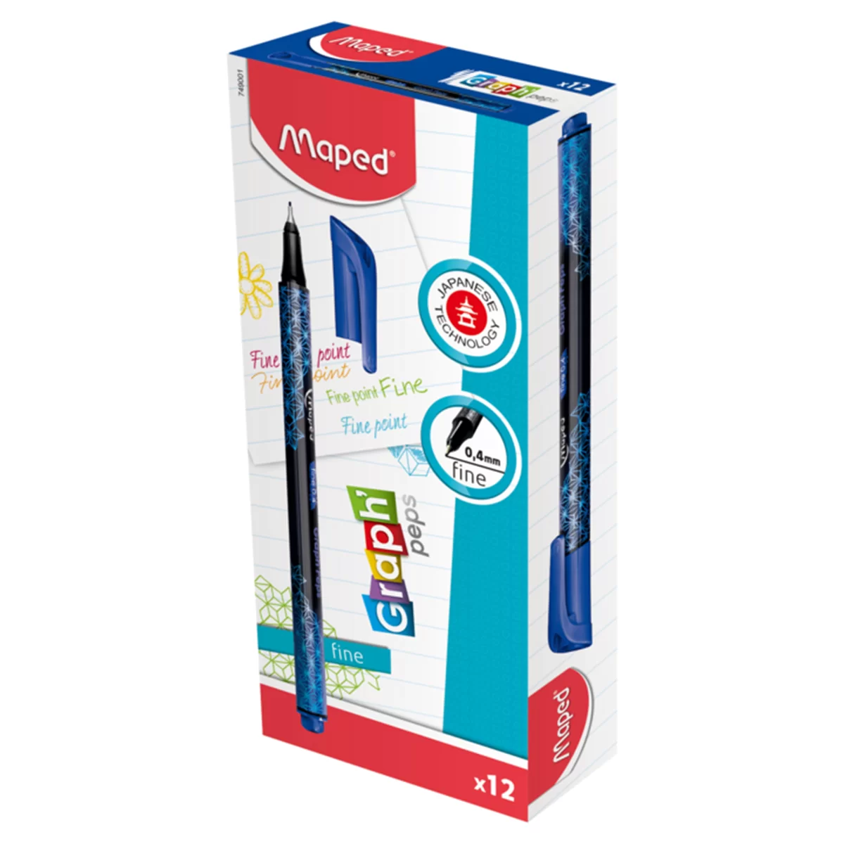 Liner MAPED Deco, 0.4mm, albastru