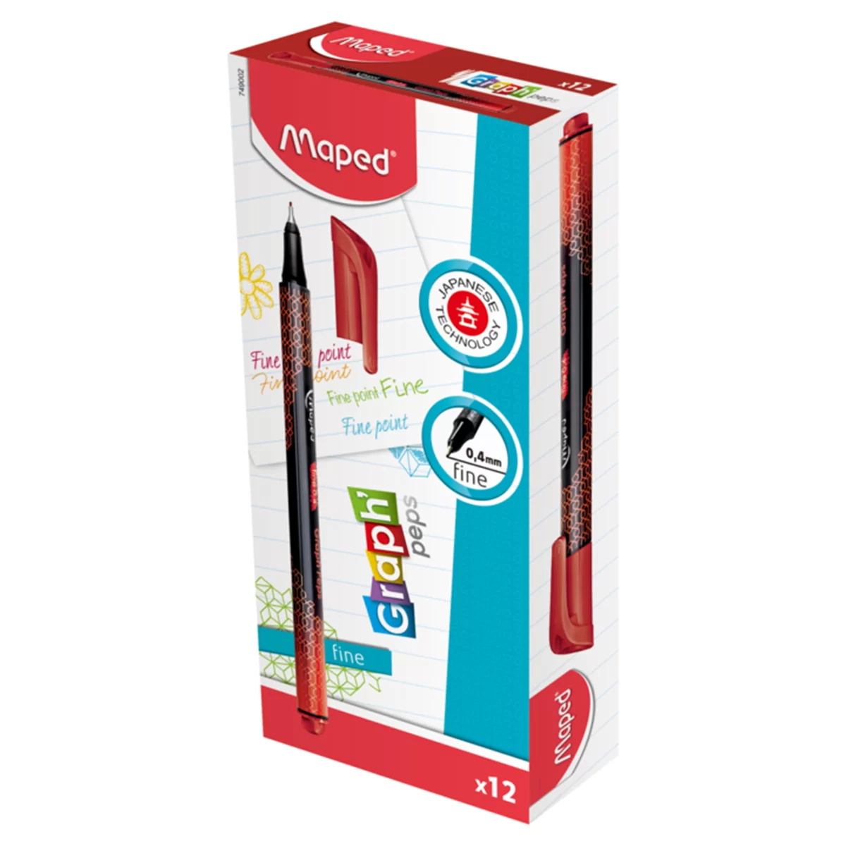 Liner MAPED Deco, 0.4mm, rosu