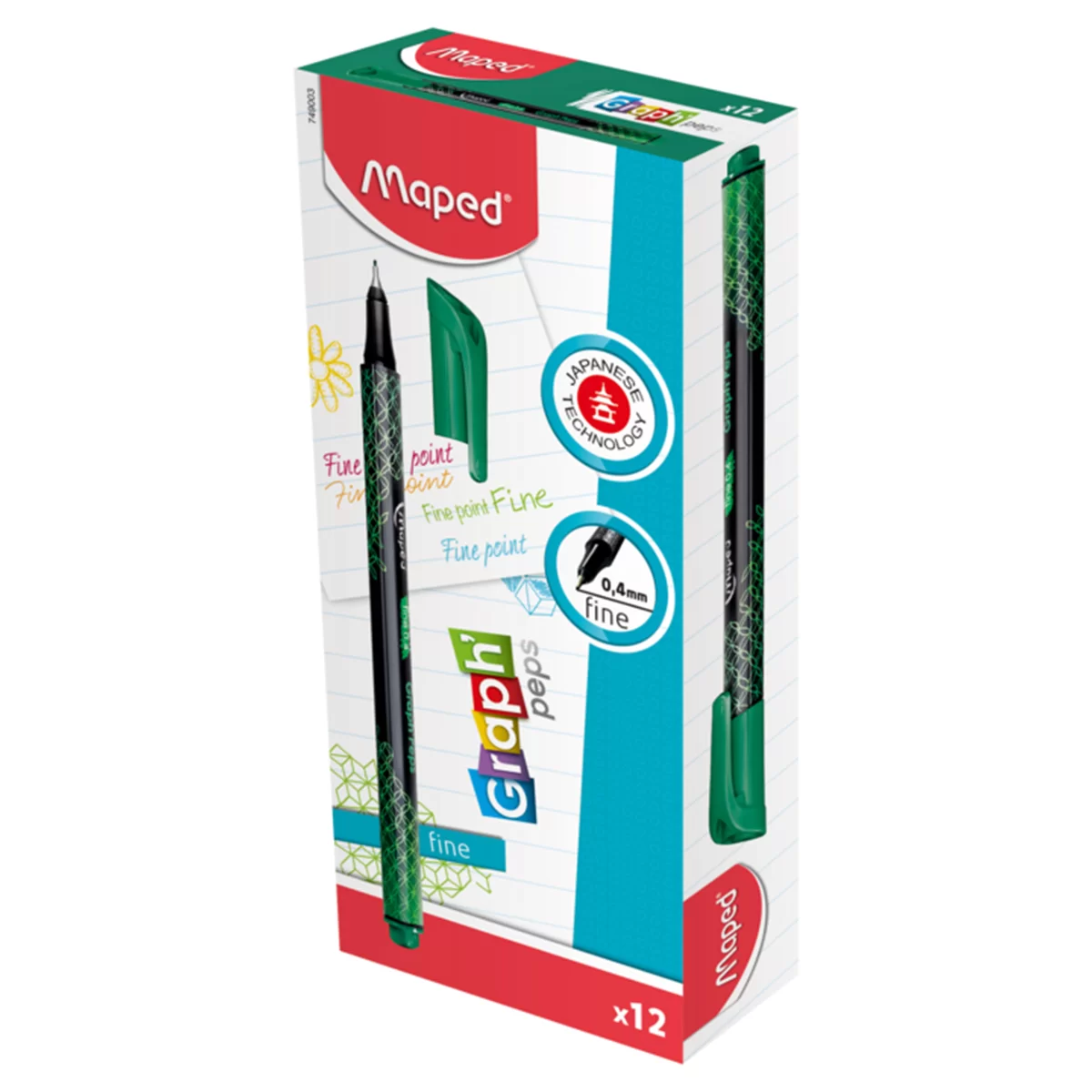 Liner MAPED Deco, 0.4mm, verde