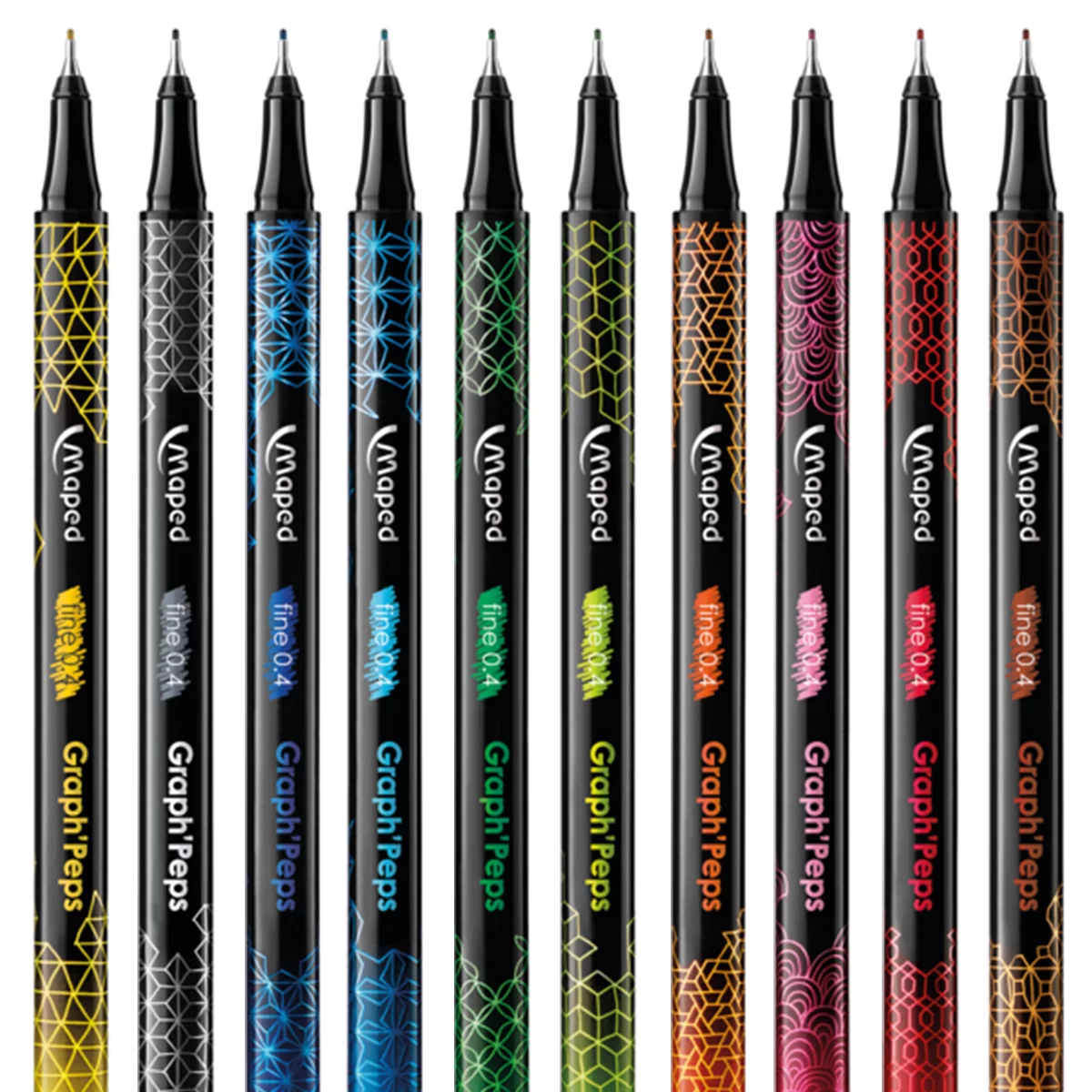 Liner MAPED Deco 0.4mm, 10 culori, blister