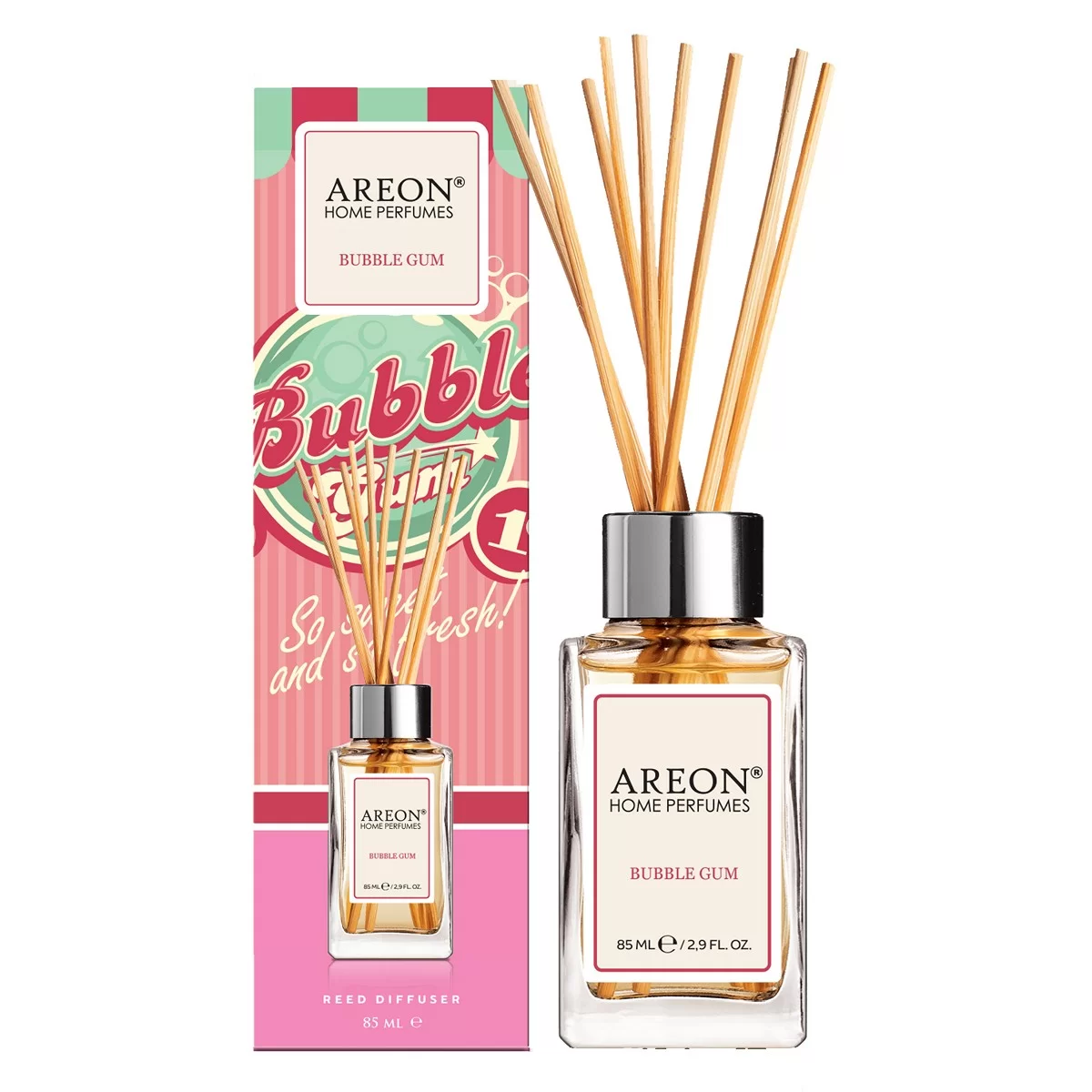 Aromatizator AREON Bubble Gum cu baghete, 85ml