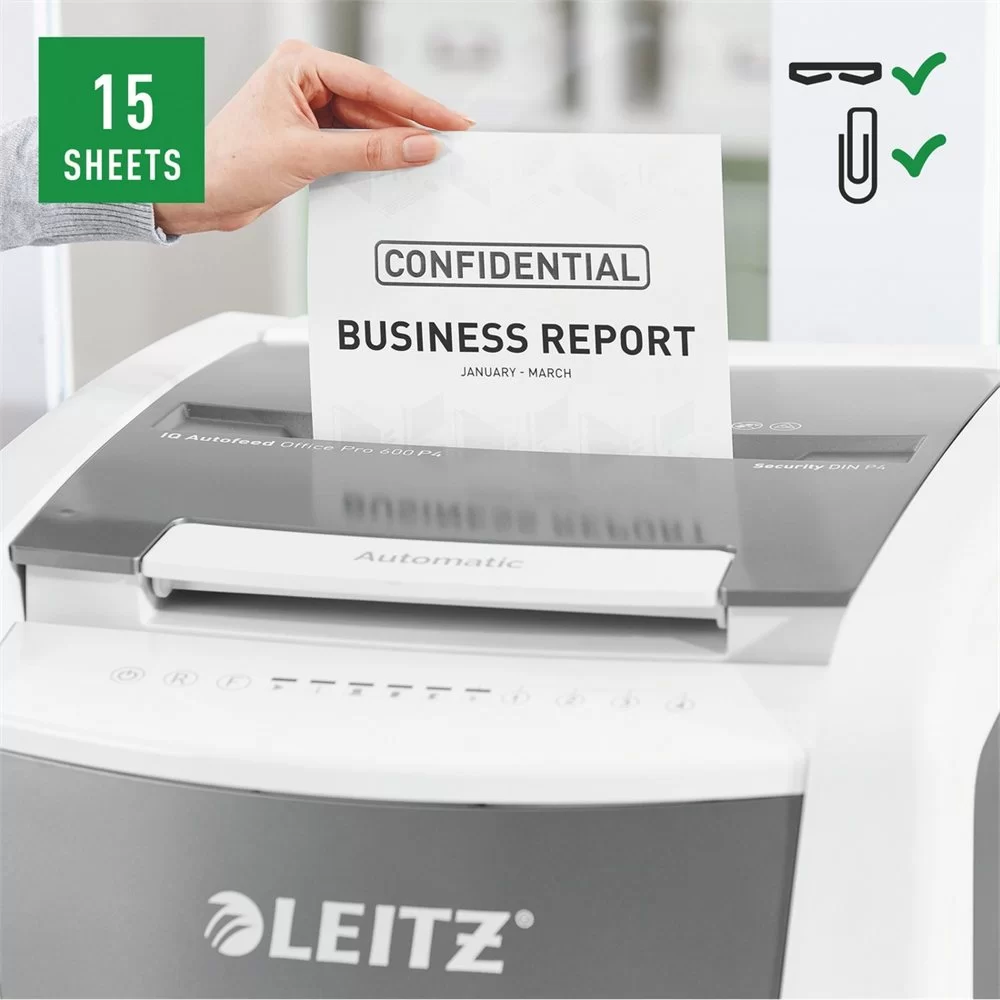 Distrugator LEITZ Auto 600 P4, 15-600foi, 110l Cross Cut