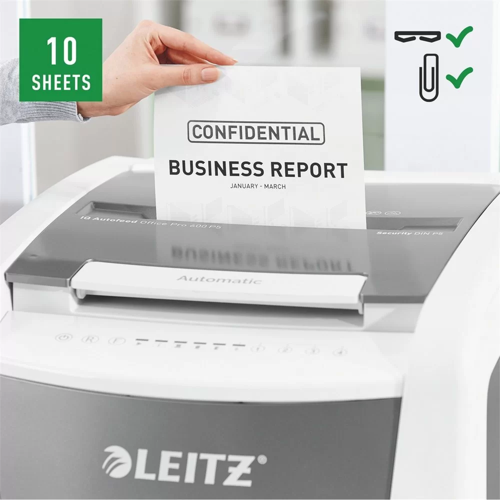 Distrugator LEITZ Auto 600 P5, 10-600foi, 110l Cross Cut
