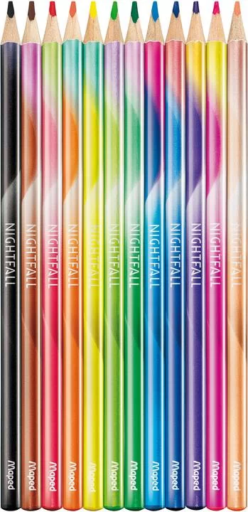 Creioane colorate MAPED Nightfall, 12 culori