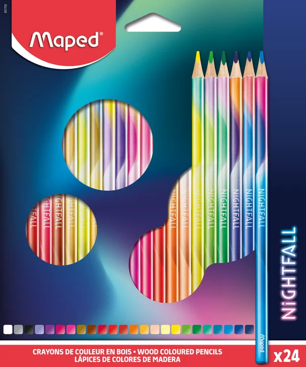 Creioane colorate MAPED Nightfall, 24 culori