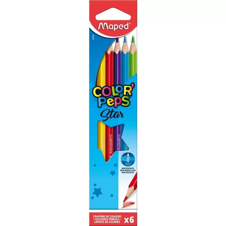 Creioane colorate MAPED Star, 6 culori