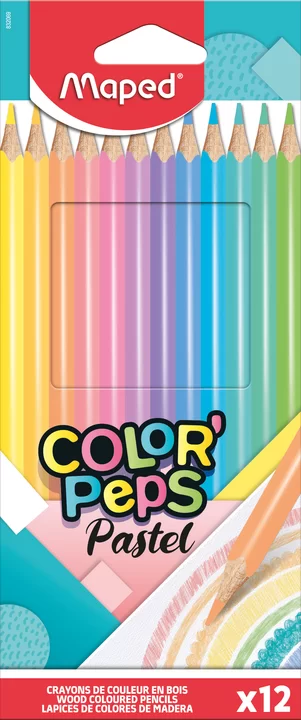 Creioane colorate MAPED Pastel, 12 culori