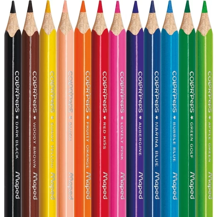 Creioane colorate MAPED Star Mini, 12 culori