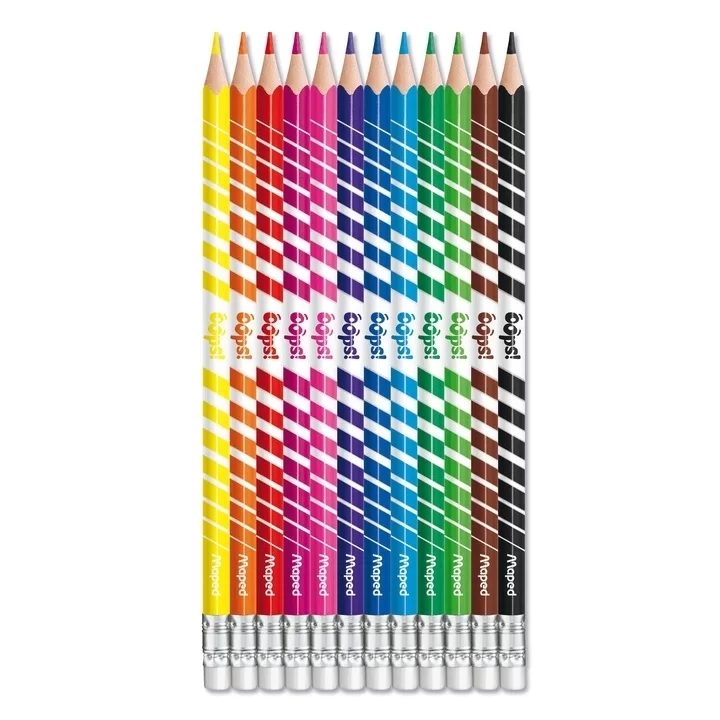 Creioane colorate MAPED Black Erasable, 12 culori