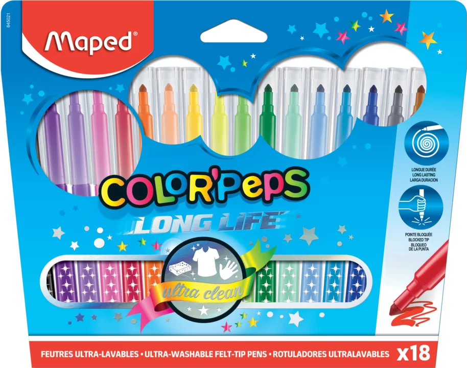 Carioci MAPED Long Life, 18 culori