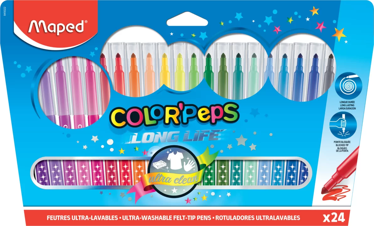 Carioci MAPED Long Life, 24 culori