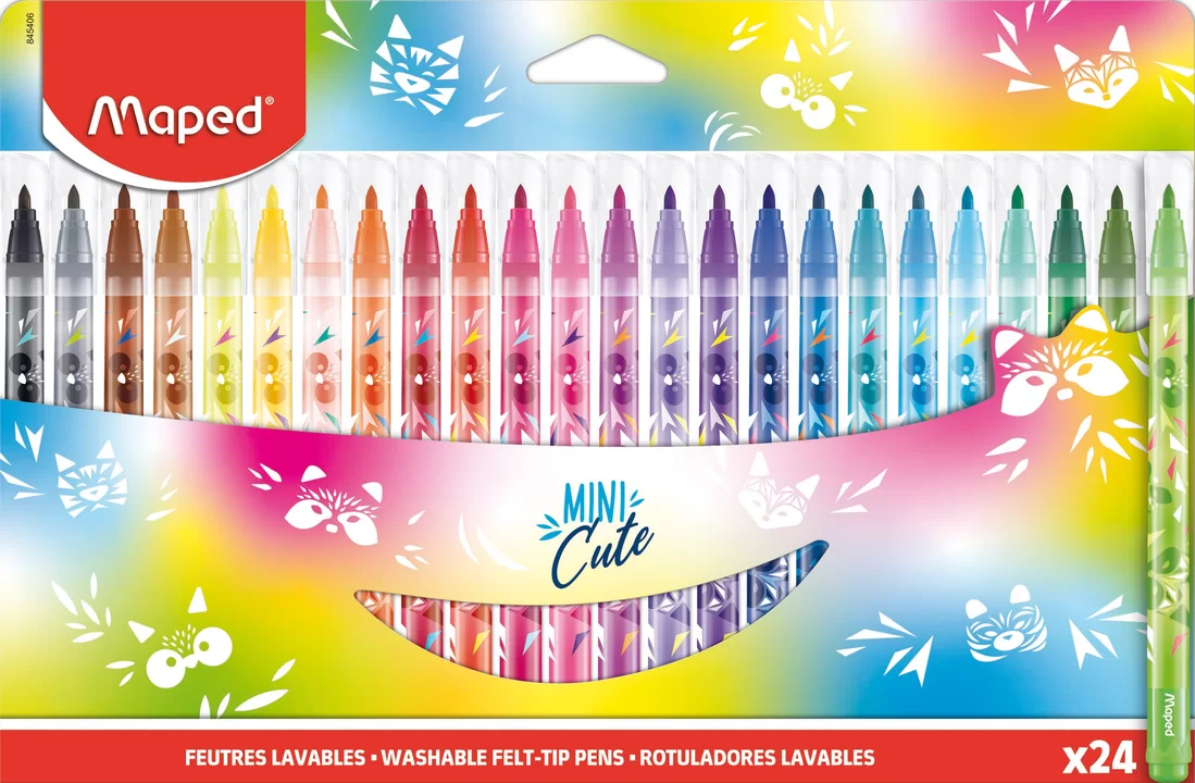 Carioci MAPED Mini Cute, 24 culori