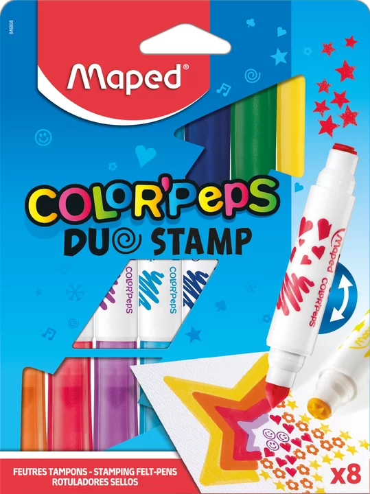 Фломастер MAPED Duo, штампики, 8 цветов