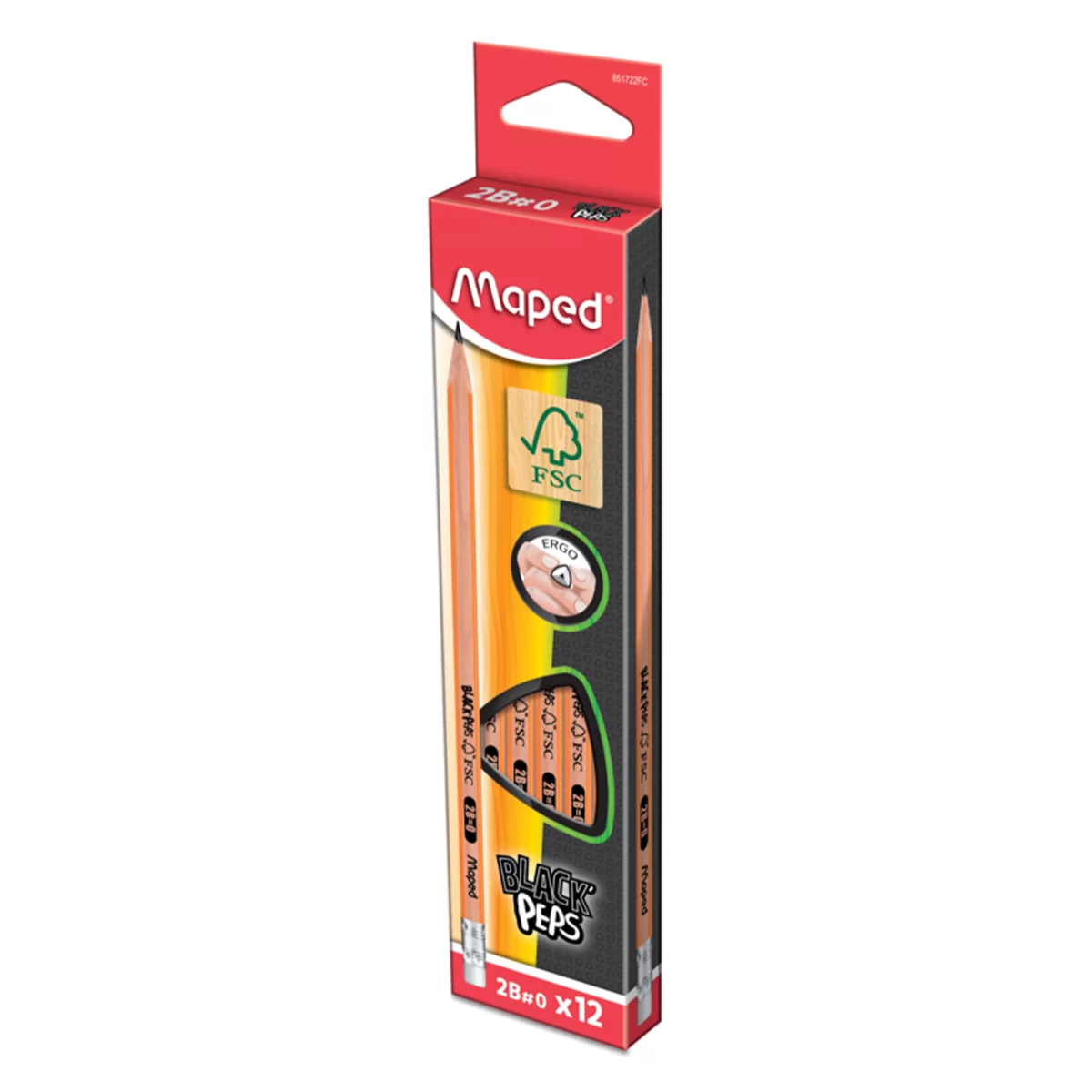 Creion simplu MAPED, cu radiera, 2B