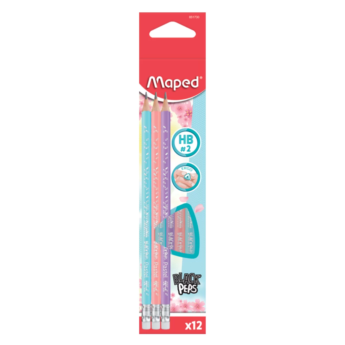 Creion simplu MAPED Pastel, cu radiera, HB